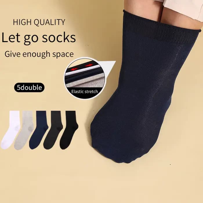 5 paires de chaussettes pour hommes, grande taille 43-44-45-46-47-48-49-50, en coton, à bordure lâche, pour hommes âgés, faciles à porter, confortables