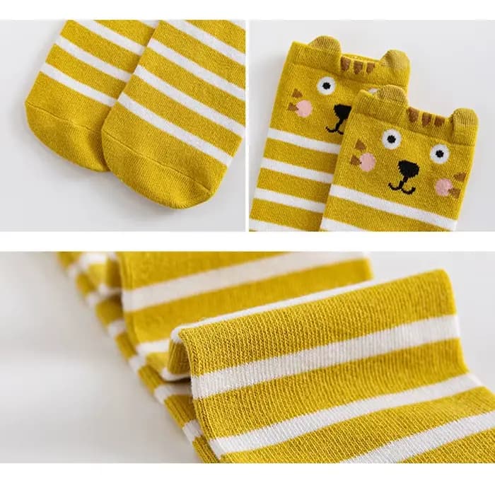 Enfants genou chaussettes hautes bébé enfants dessin animé Animal longues chaussettes en coton pour filles garçons enfant en bas âge école rayé enfant à la mode 2-12 ans