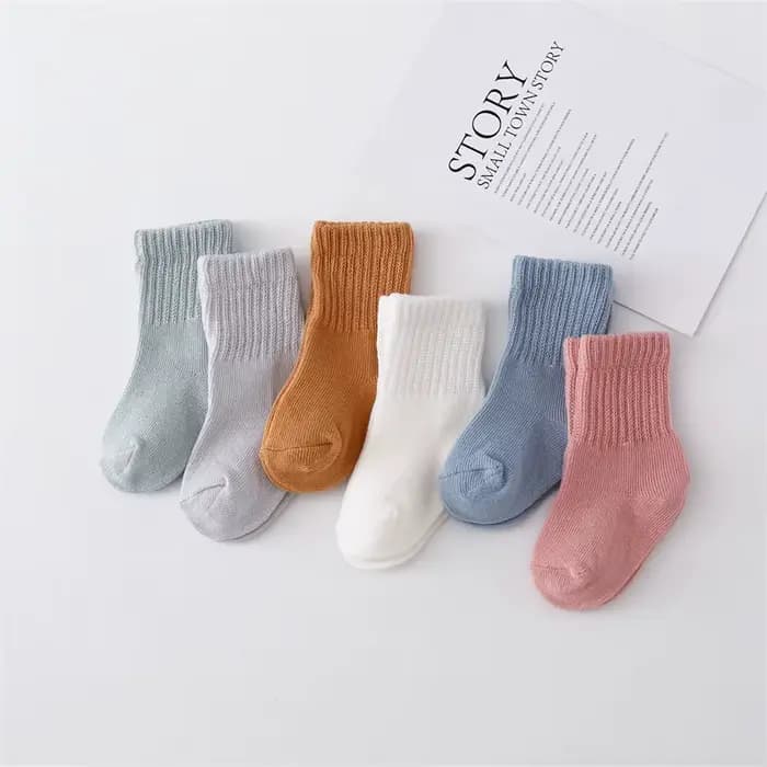 6 paires/ensemble nouveau-né bébé garçon fille chaussette coton solide doux infantile enfant en bas âge chaussettes
