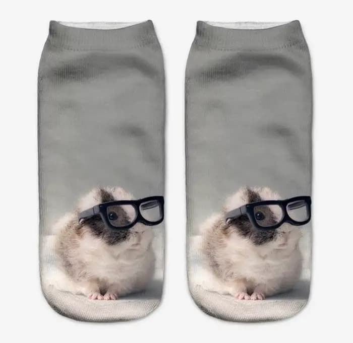 Chaussettes fantaisie imprimées 3D animaux mignons pour femmes