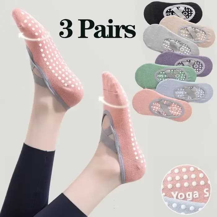 1/ 3 paires de chaussettes de Yoga professionnelles pour femmes