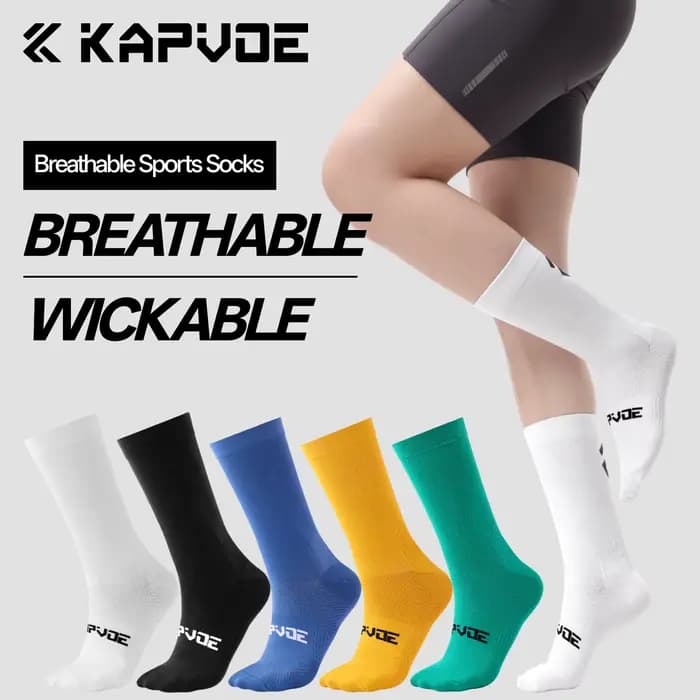 Chaussettes de cyclisme Kapvoe 2026, chaussettes de sport antidérapantes pour hommes et femmes, idéales pour le vélo, le tennis, le football et la course à pied