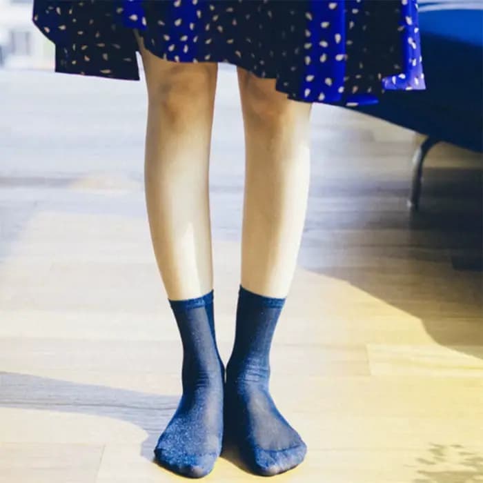 1 paire/ensemble femmes mince pure été respirant Sexy brillant chaussettes Style coréen chaussettes en soie Design de luxe chaussettes de haute qualité