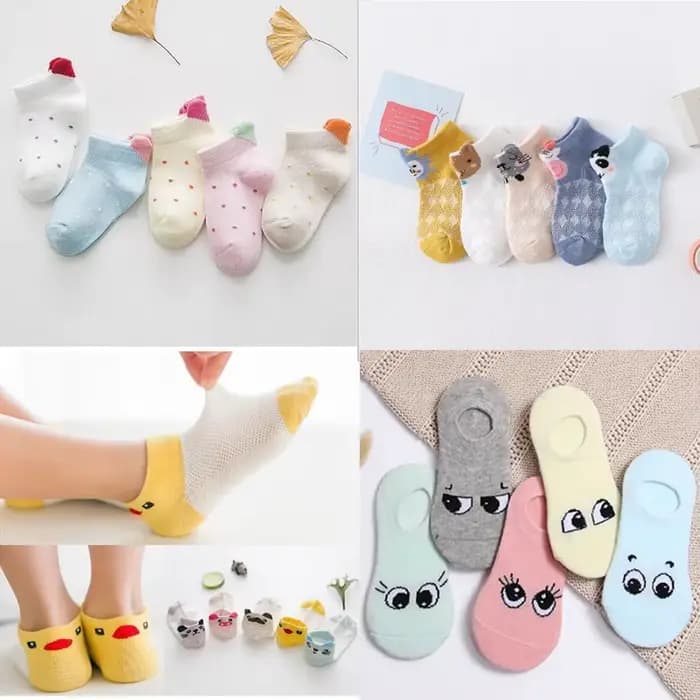Chaussettes de bateau invisibles pour enfants, dessin animé, garçons, filles, voiture, grands yeux, combinaison, printemps, été