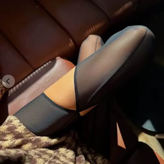 Collants asymétriques ajourés pour femmes