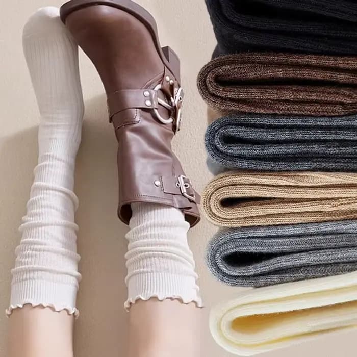 Chaussettes tricotées à volants japonais pour femmes et filles