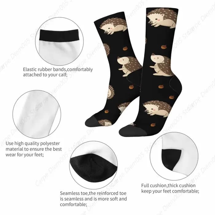 Chaussettes de dessin animé unisexe Kasgehog et glands