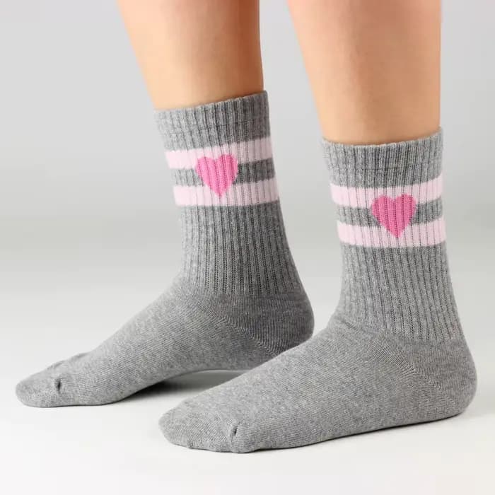 4 paires de chaussettes de sport longues pour filles roses