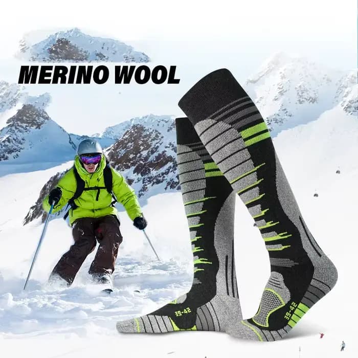 Chaussette de ski en laine mérinos pour homme et femme
