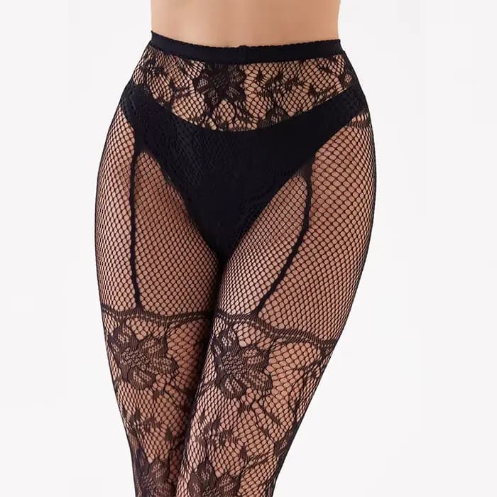 Collants européens pour femmes avec motif Jacquard creux bas de corps