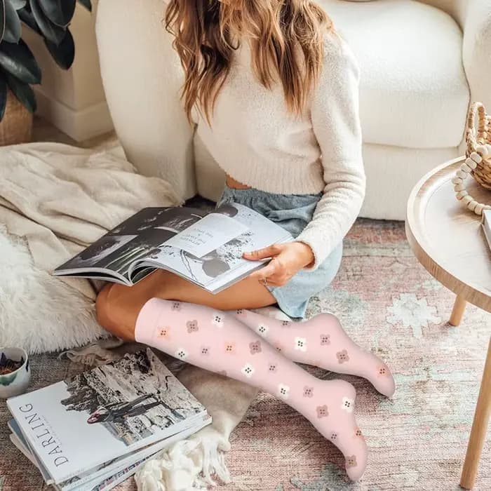 Chaussettes de compression pour femmes et hommes Circulation (6 paires)-chaussettes de soutien graduées pour la course