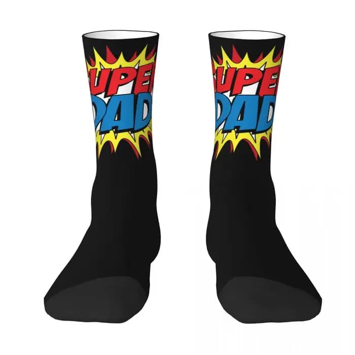 Chaussettes imprimées Super Dad pour hommes et femmes