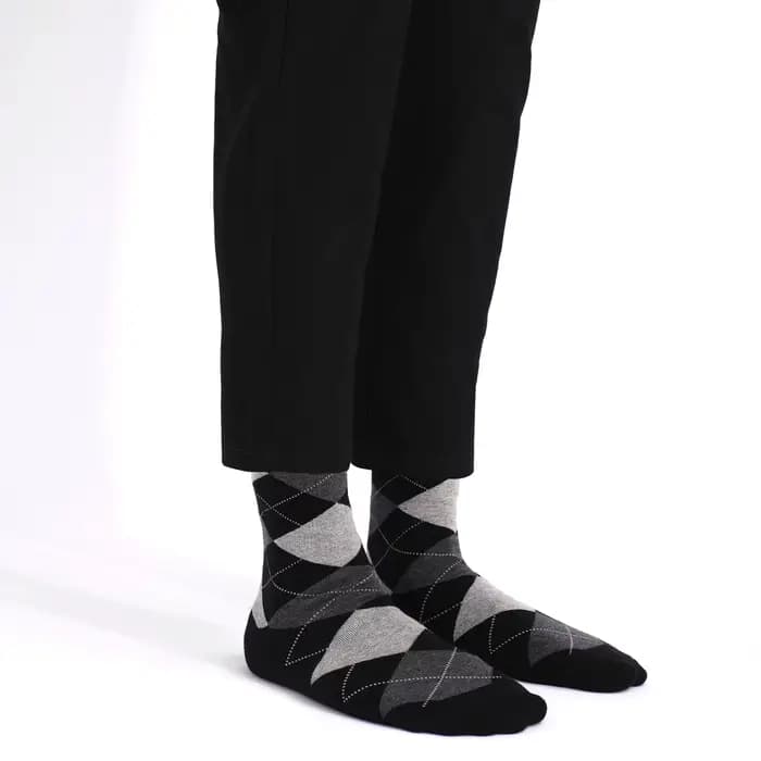 Chaussettes à carreaux rétro français pour hommes