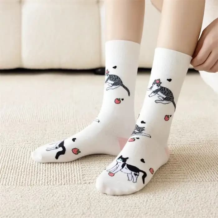 Nouveau dessin animé mignon renard chat chaussettes 3D tricoté doux coton Sport Streetwear décontracté roman cadeau Sokken livraison directe