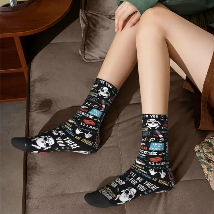 Amis série émission de télévision chaussettes hommes femmes décontracté dessin animé Central Perk