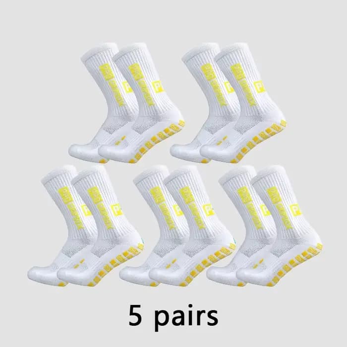 5 paires de chaussettes antidérapantes PRO Grip pour le football, pour hommes et femmes, chaussettes de sport antidérapantes avec coussinets de préhension pour le football