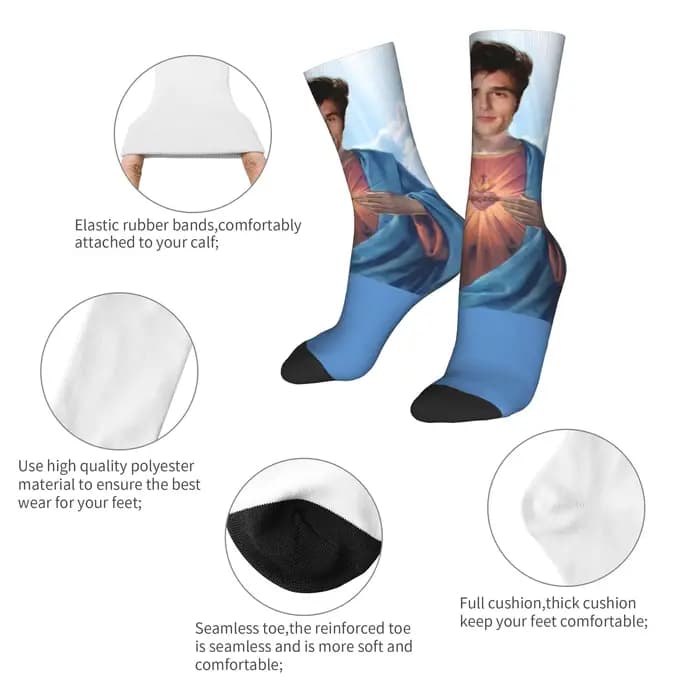 Jacob Elordi Jesus Socks - Chaussettes antidérapantes pour femmes et hommes