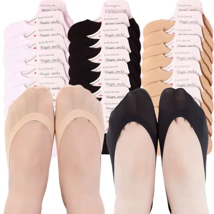 40 pièces femmes été chaussures invisibles doublure de chaussure formateur ballerine bateau chaussettes dames mince