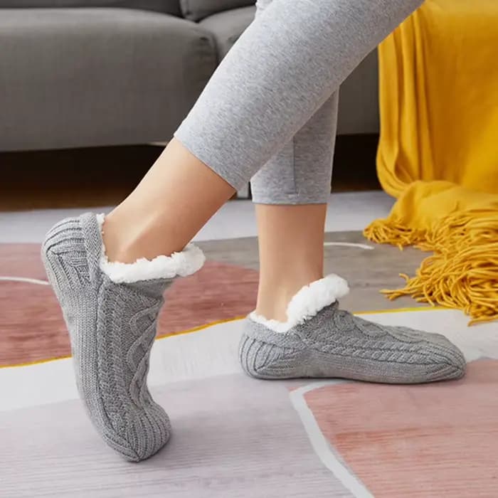 1 paire de chaussettes de sommeil épaisses et chaudes en velours
