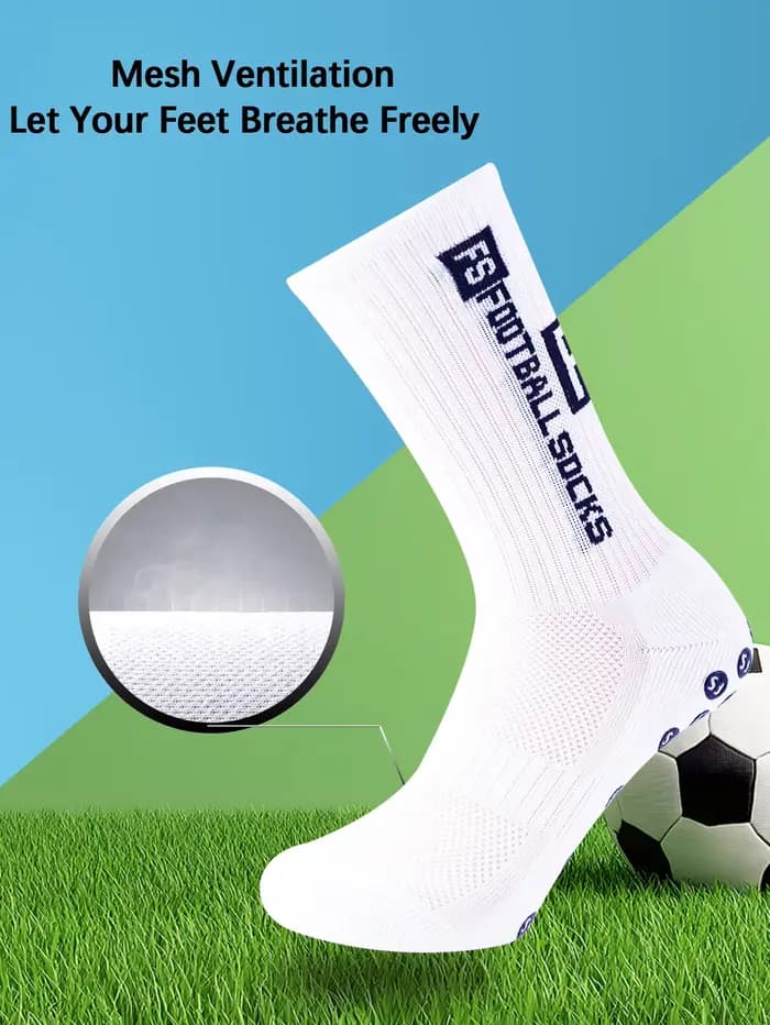 4 paires de nouvelles chaussettes de football FS mi-tube collées pour l'entraînement sportif et la compétition
