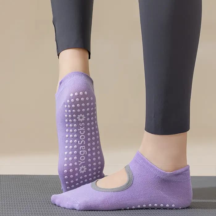 1 paire de chaussettes de yoga et de pilates avec grip pour femmes