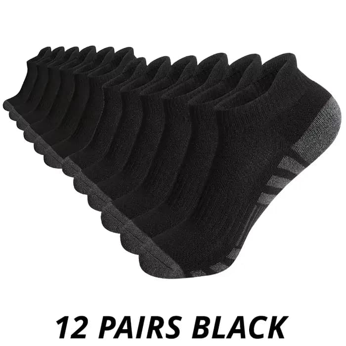 12 paires de chaussettes de sport en maille respirante pour hommes