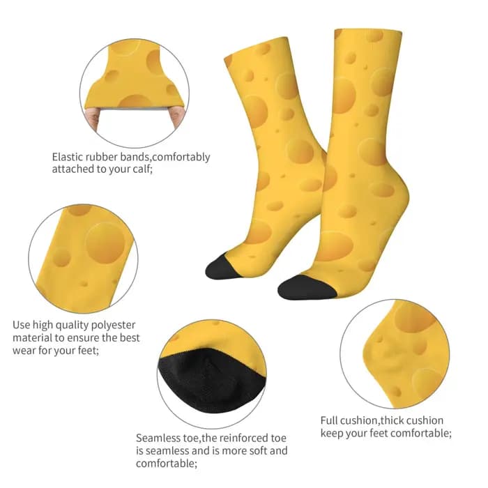 Chaussettes mi-mollet pour hommes à imprimé dessin animé mignon et amusant