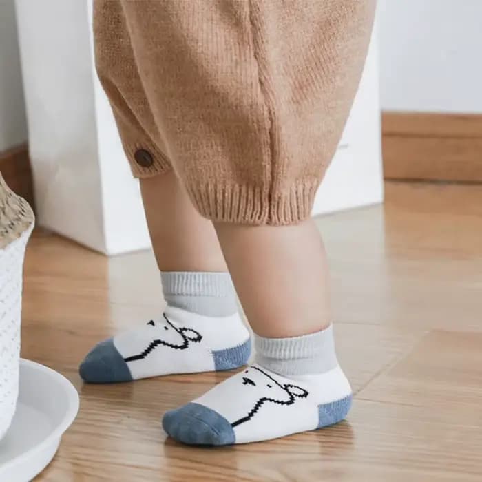 Chaussettes Antidérapantes Courtes en Coton pour Nouveau-Né Garçon et Fille