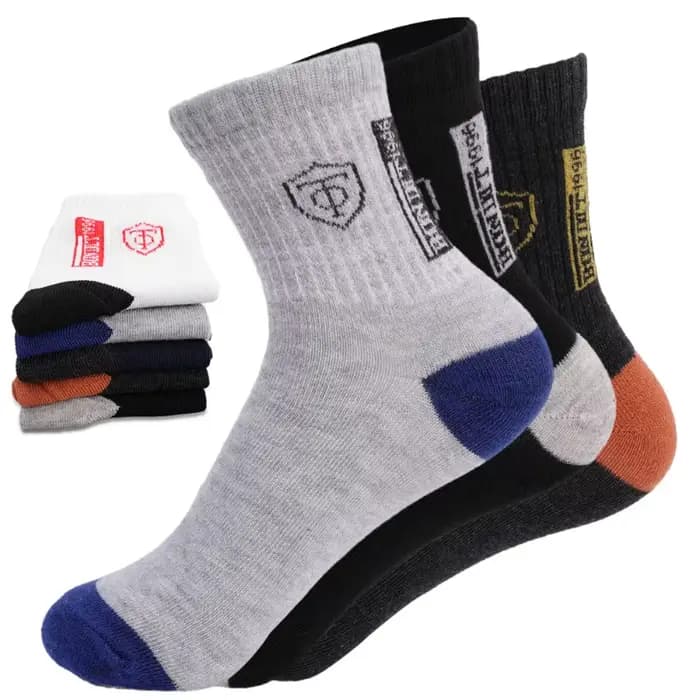 5/10 paires de chaussettes de basket-ball respirantes pour hommes pour le printemps et l'automne
