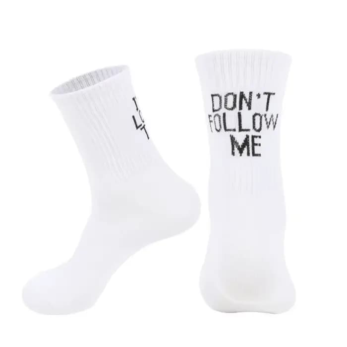 Livraison directe automne hiver hommes drôle Harajuku Humor mot imprimé chaussettes créatif Hip Hop rue Skateboard unisexe équipage heureux chaussette