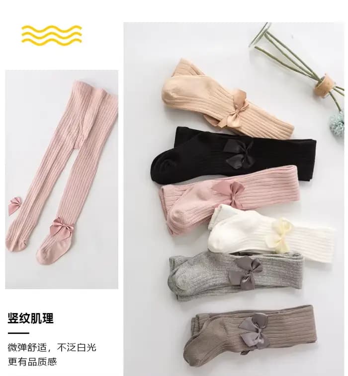 Filles princesse mignon nœud papillon collants bébé enfants hiver coton plus chaud Kawaii