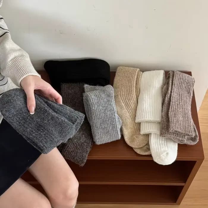 Femmes épais chaud genou chaussettes automne hiver