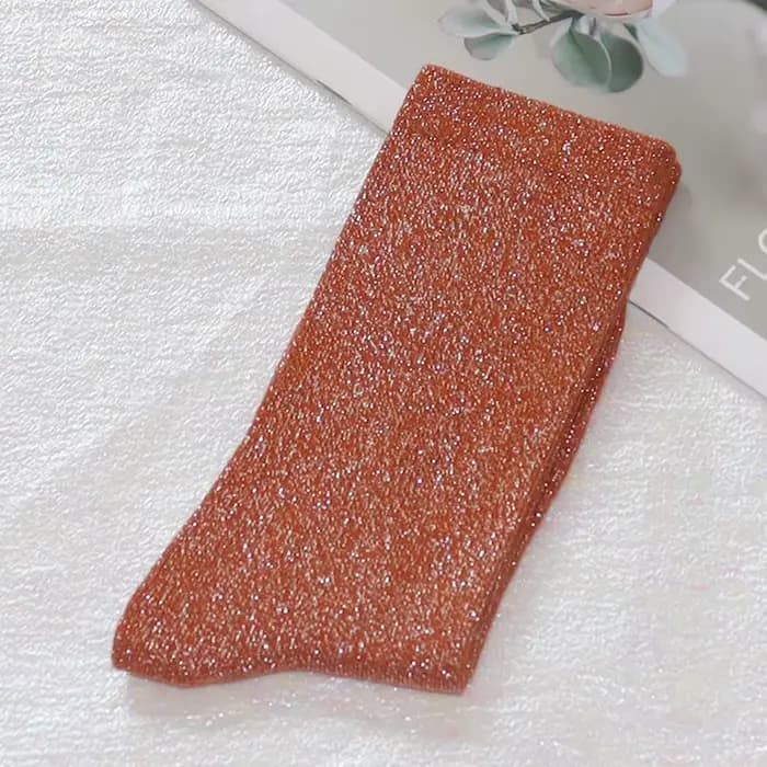 Chaussettes à paillettes couleur bonbon pour femmes
