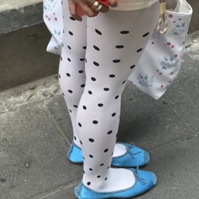 Collants transparents à pois pour femmes