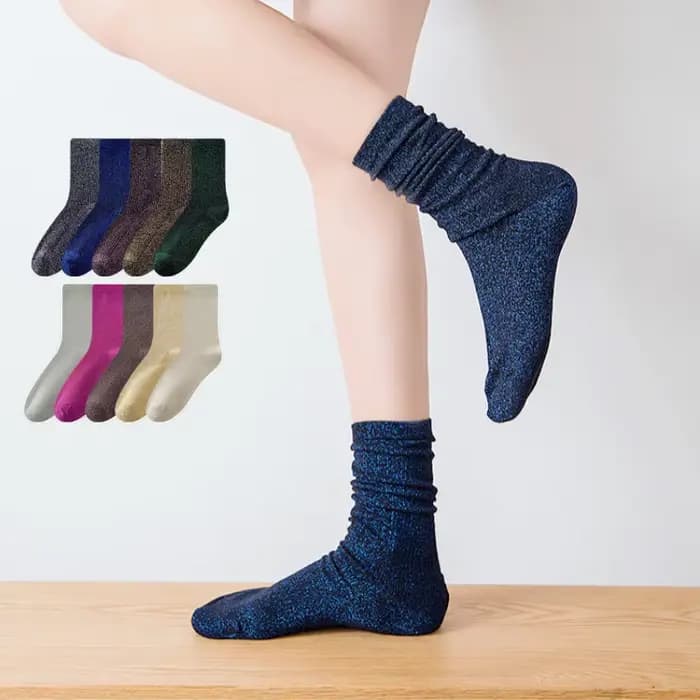 1 3 5 paires de chaussettes rayées en fil métallique pour femmes