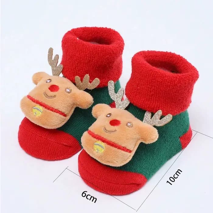 Mignon père noël poupée tricoté bébé chaussettes nouveau-né enfant en bas âge doux bonhomme de neige cerf chaud