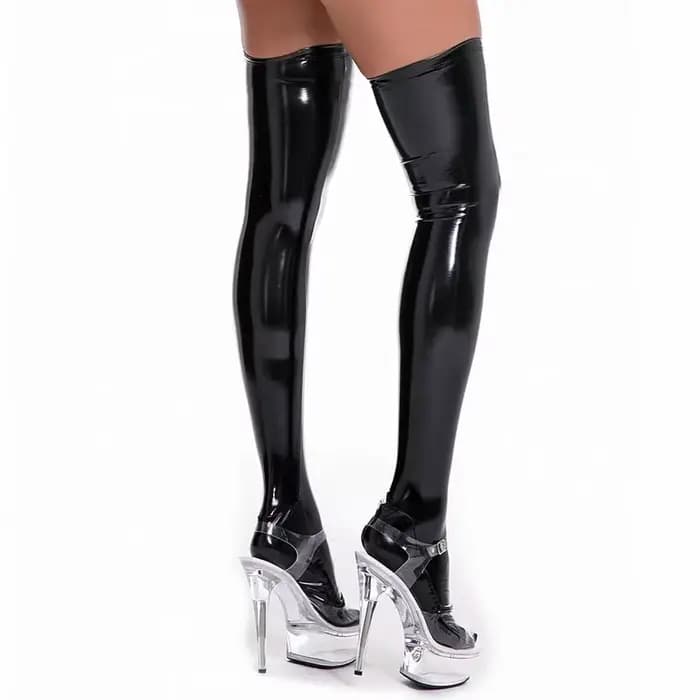 Chaussettes en similicuir brillant pour femmes
