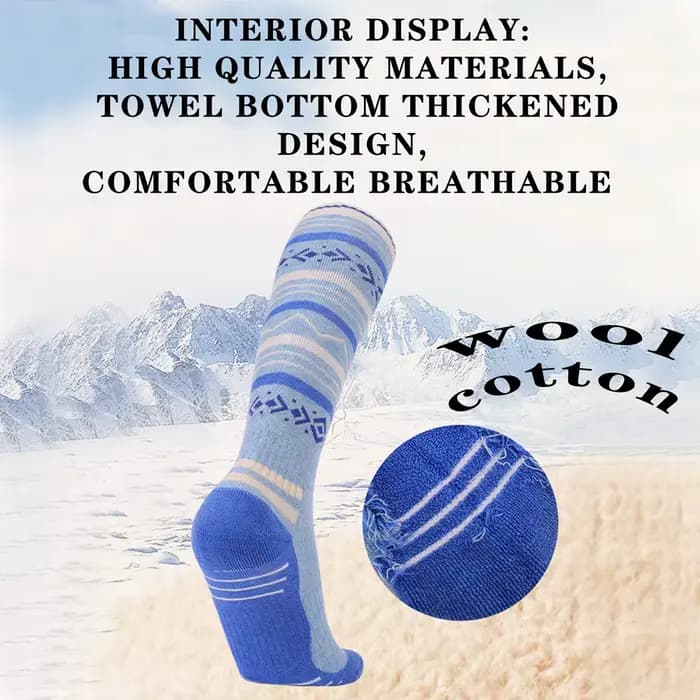 1 paire de chaussettes de Ski d'hiver en laine pour femmes