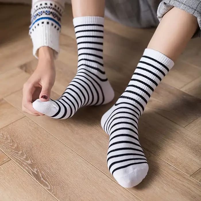 Hommes chaussettes coton respirant coloré grille rayure décontracté affaires