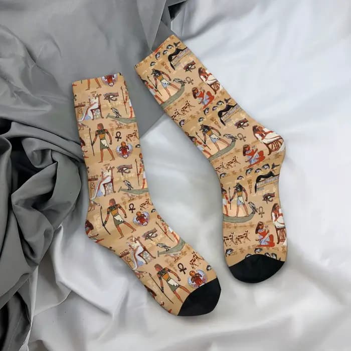 Chaussettes humoristiques pour hommes et femmes, Symdockers éma ens, Boho Tribal Graphic, Prairie Egypt Sock, Happy Male, Spring, Summer, Autumn, Winter