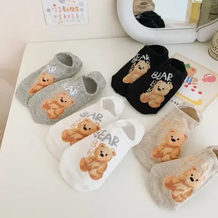 Nouvelles chaussettes pour femmes printemps et été ours bateau