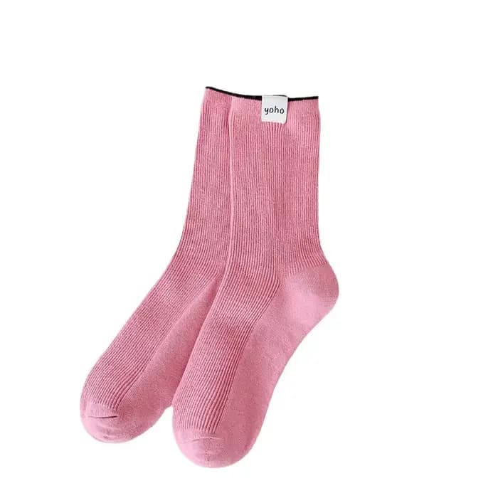 Chaussettes pour femmes, amusantes, printemps-été, Kawai, respirantes, ultra fines, mi-mollet, couleurs bonbons variées, mi-mollet, en coton, mode, douces