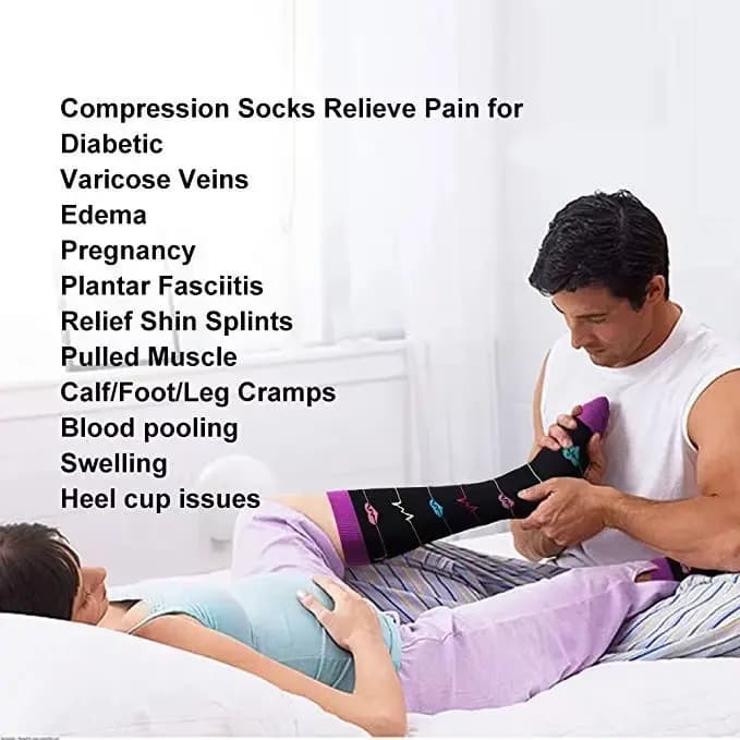 Nouvelles chaussettes de Compression hommes femmes graduées 20-30 Mmhg adaptées pour l'œdème médical diabète varices, chaussettes de Compression de course