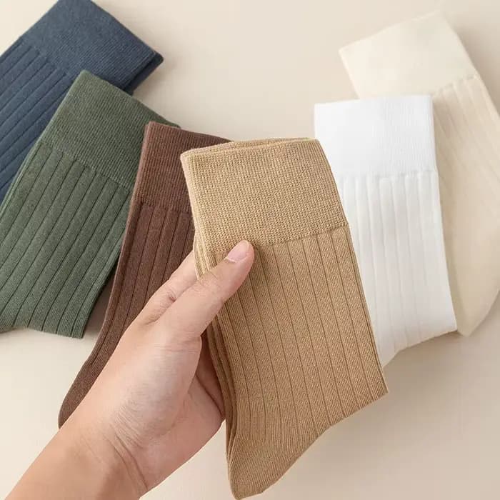 Chaussettes décontractées en coton solide avec logo personnalisé Miosam, antibactériennes, désodorisantes, absorbant la transpiration, respirantes, chaussettes pour hommes, chaussettes mi-hautes