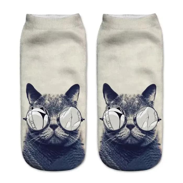 Chaussettes chat drôle femme mignon Kawaii 3D imprimé dessin animé chaton unisexe créatif