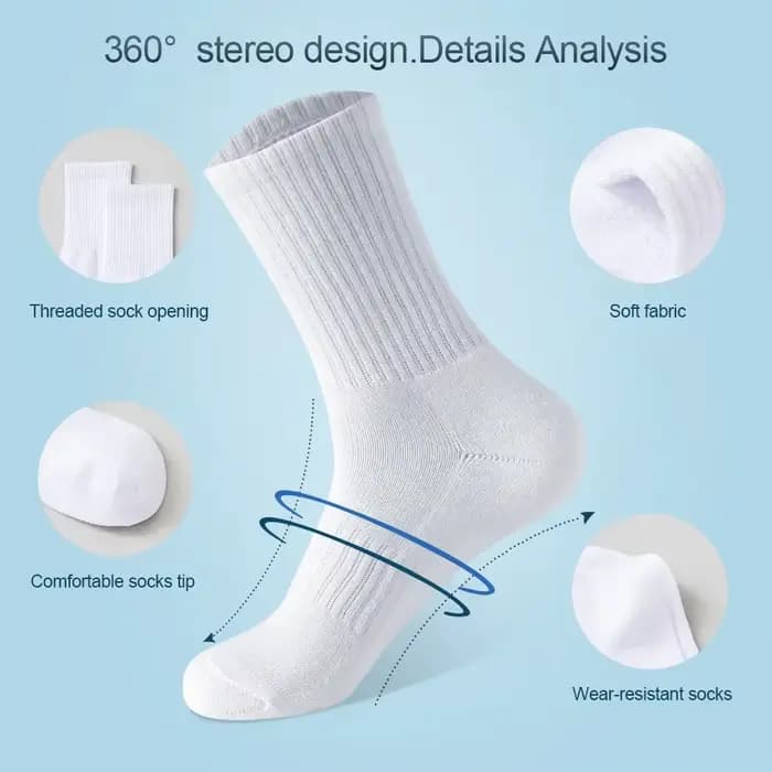 1-20 paires hommes nouveau Style chaussettes blanches hommes doux respirant sport chaussettes longues été hiver pour hommes chaussettes grande taille