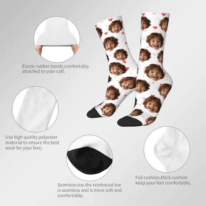 Chaussettes personnalisées en forme de visage