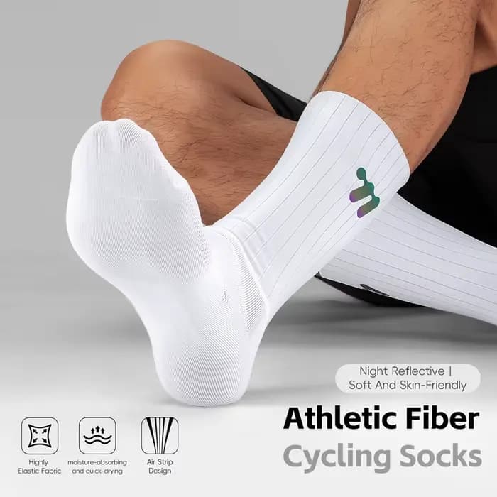 WEST BIKING été Aero chaussettes Whiteline