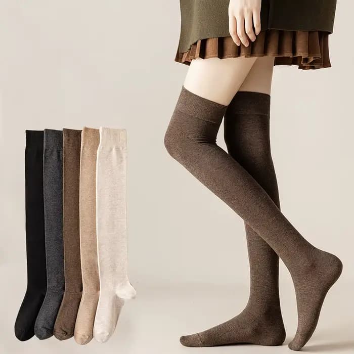 Salina femmes chaussettes coton Tube sur le genou hiver printemps nouvel an couleur unie mode personnalité loisirs sport confortable