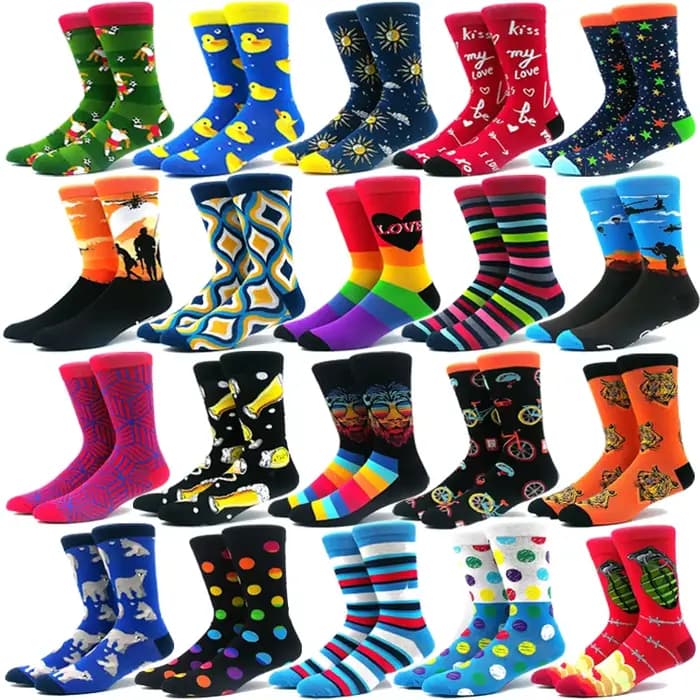 Chaussettes d'hiver colorées pour hommes et femmes, en coton peigné, chaudes, bas joyeux, robe d'affaires